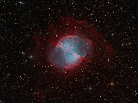 M27 - The Dumbbell Nebula in LHaRGB (Cropped)